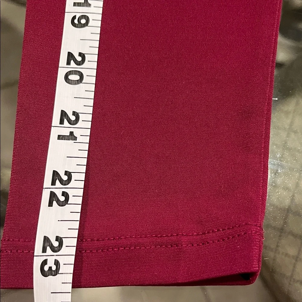 Michael Kors Maroon Red Long Sleeve Wrap Top Blouse Size Medium Gold Accent